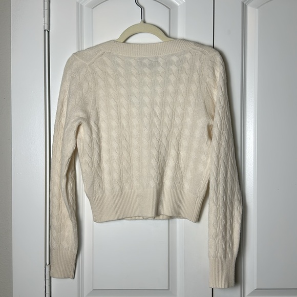 J.crew cardigan shurken cableknit v neck cashmere sweater - small - Picture 3 of 5